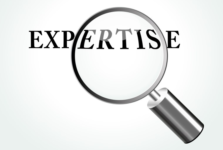 Vector illustration of expertise concept with magnifying